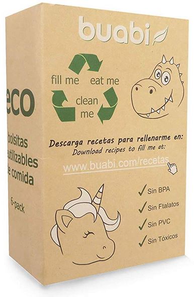 Bolsas reutilizables para comida o bebidas de bebé de animales del  zoológico - 1 paquete incluye 6 bolsas