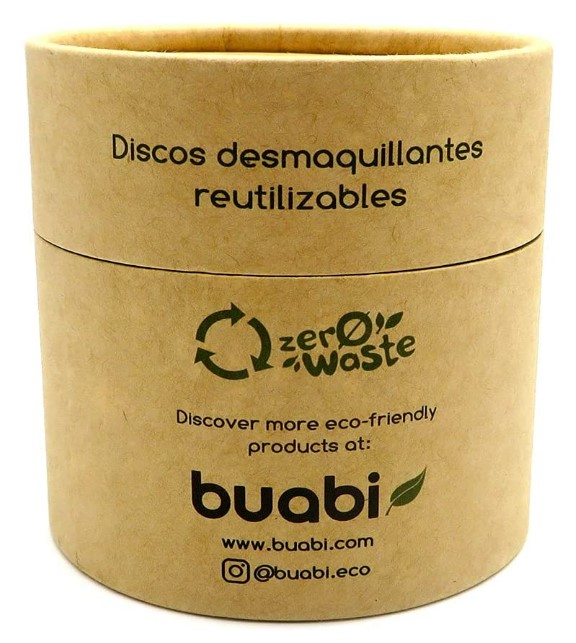 Discos desmaquillantes reutilizables con recipiente de bambú natural
