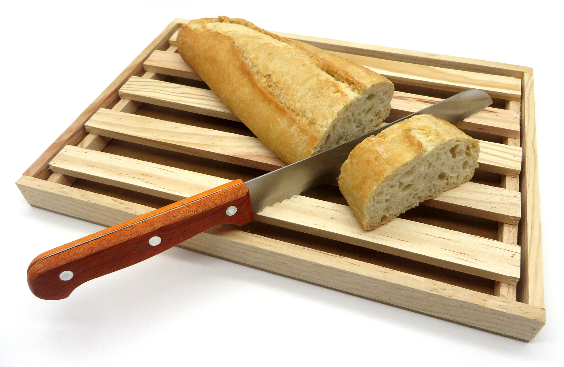 Compra Cortador de pan de bambú para pan casero - Tabla de madera